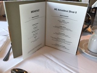 Amadeus Silver II Breakfast Menu