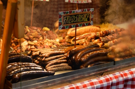 Hungarian Christmas market sausages