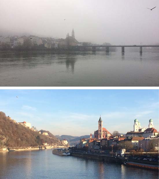 Passau, winter fog & sun