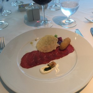 Carrpaccio of Beef in the Aqualina Restaurant