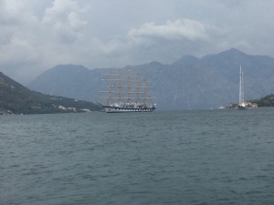 Royal Clipper in Kotor Bay