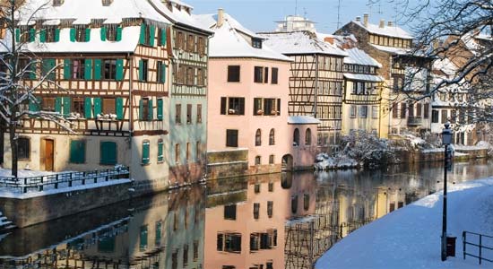 Strasbourg with snow