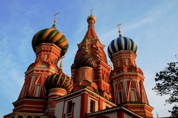 See St Basil’s Cathedral on a river cruise in Russia