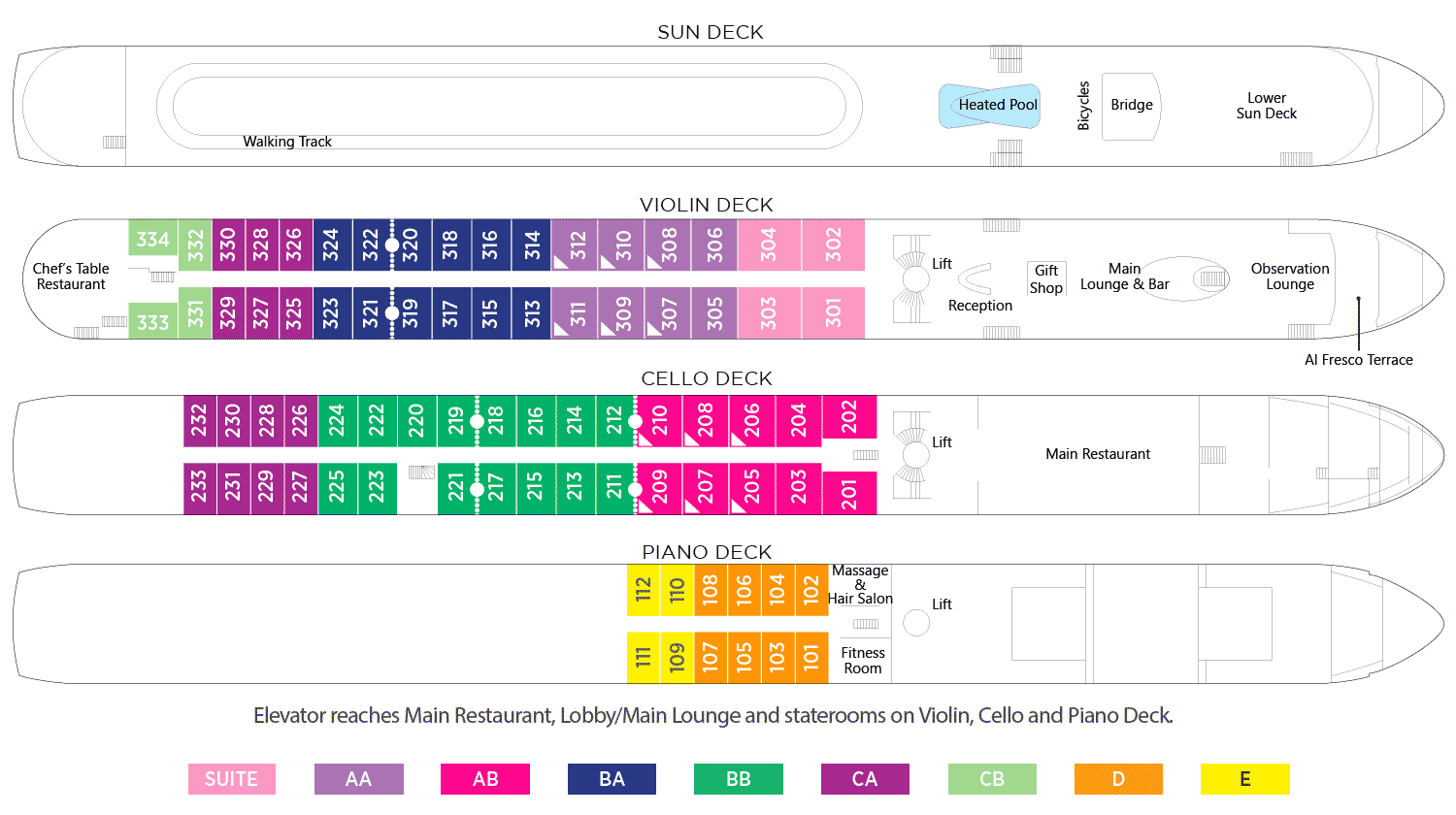 AmaWaterways AmaKristina Deck Plan