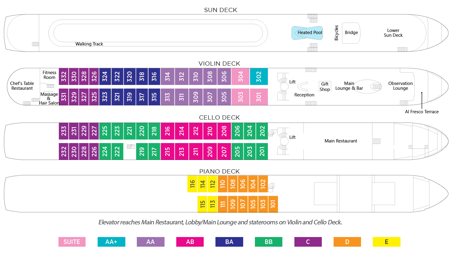 AmaWaterways AmaPrima Deck Plan