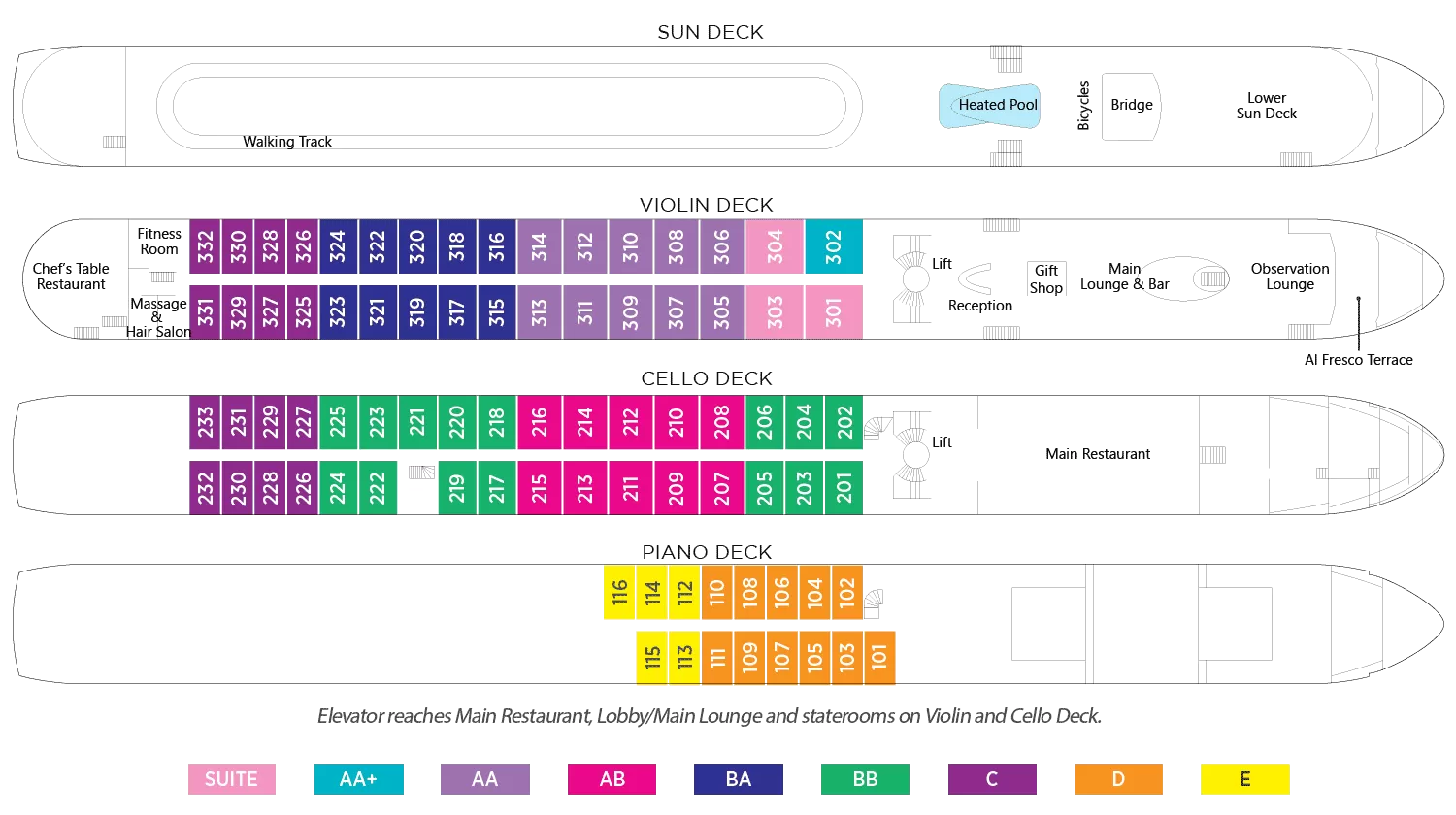 AmaWaterways AmaReina Deck Plan