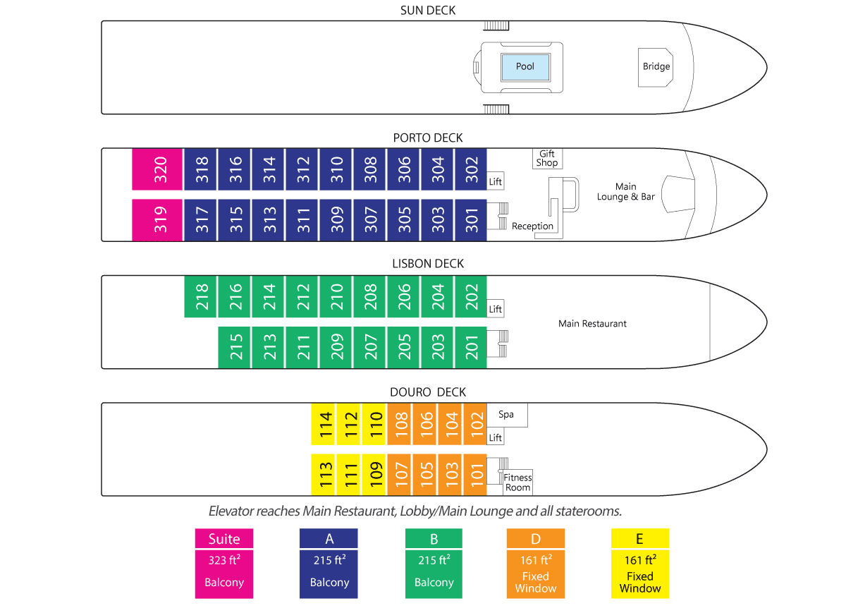 AmaWaterways AmaVida - Deck Plan