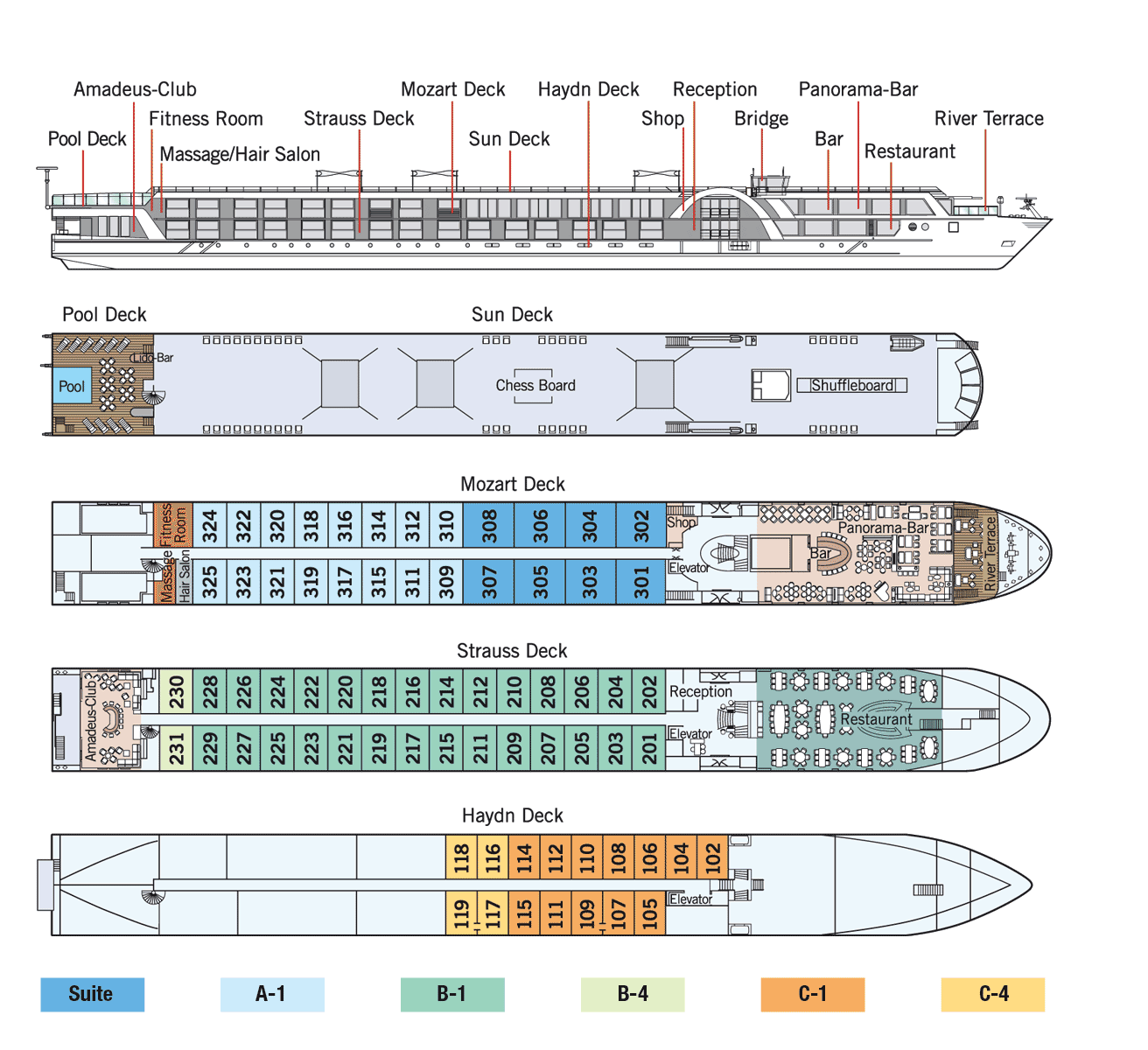 Amadeus Provence Deck Plan