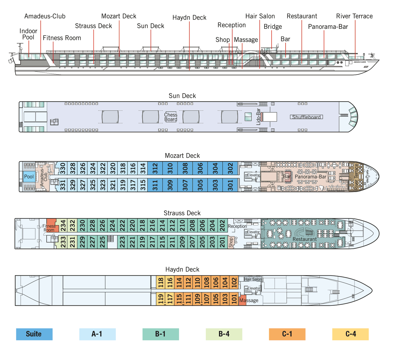 Amadeus Queen Deck Plan