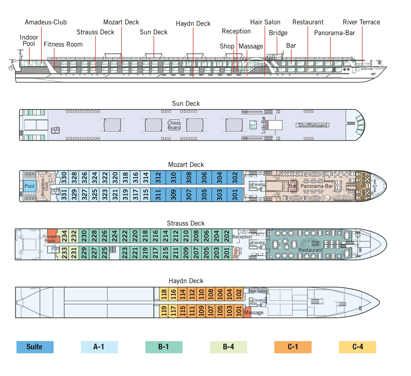 Amadeus Queen Deck Plan