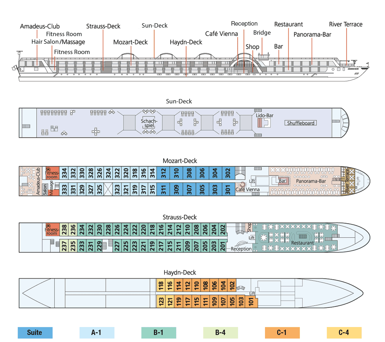 Amadeus Silver Deck Plan