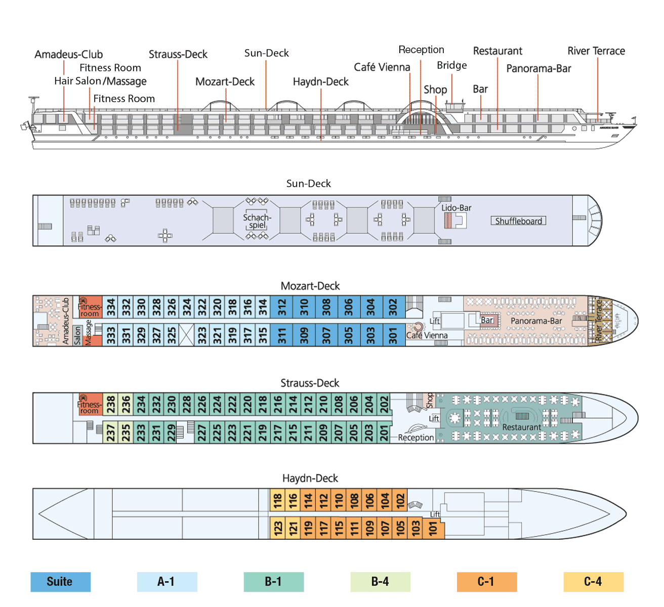 Amadeus Silver Deck Plan