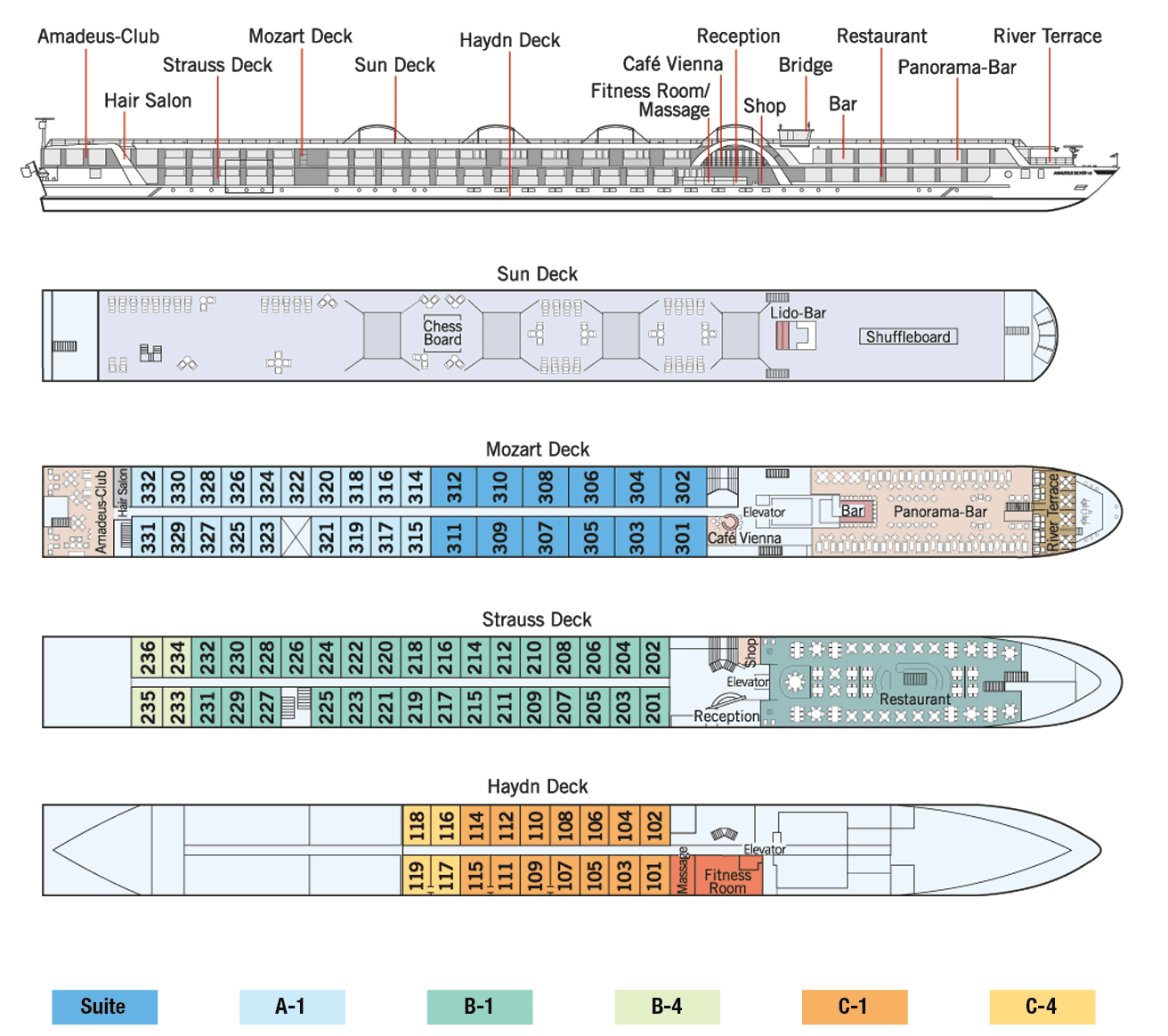 Amadeus Silver II Deck Plan