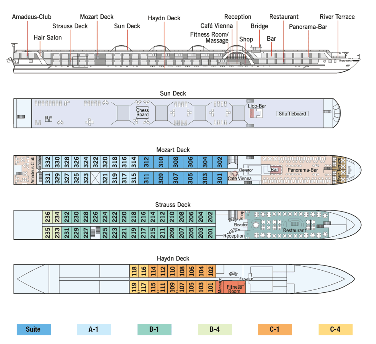 Amadeus Silver II Deck Plan