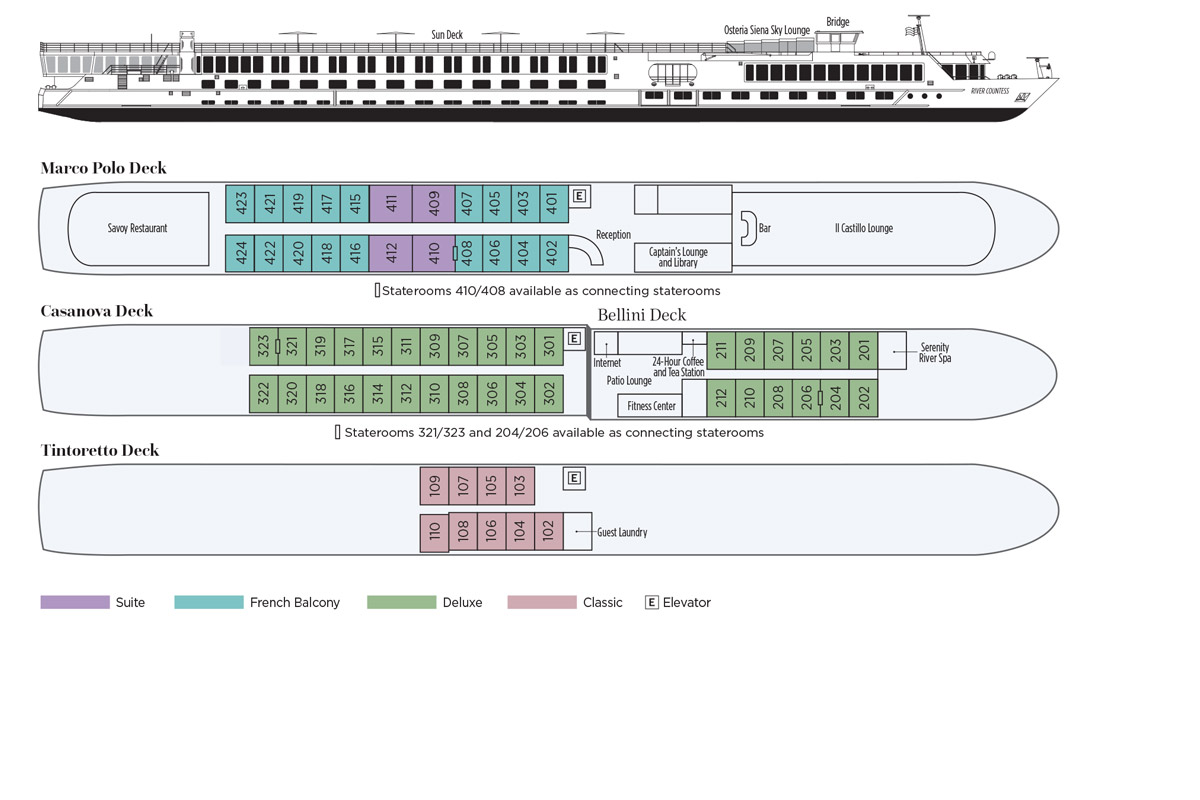 Uniworld River Countess Deck Plan