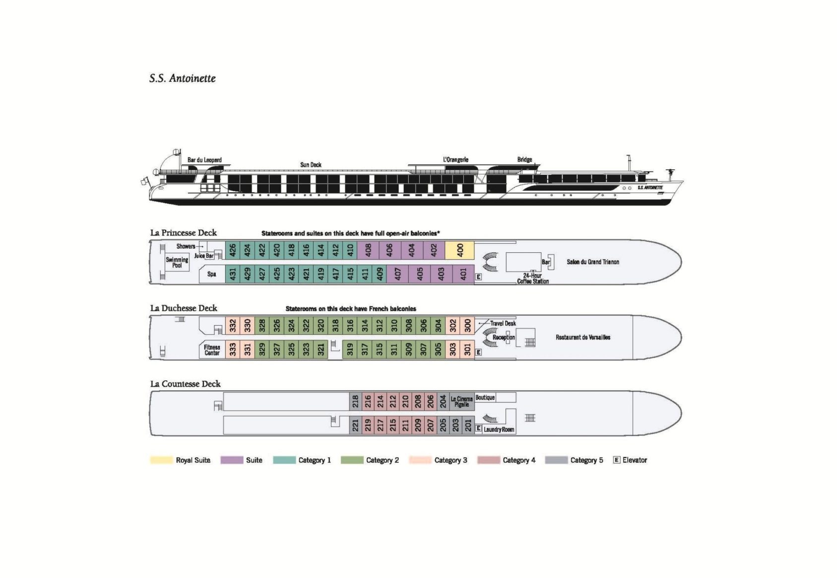 Unowrold SS Antoinette Deck Plan