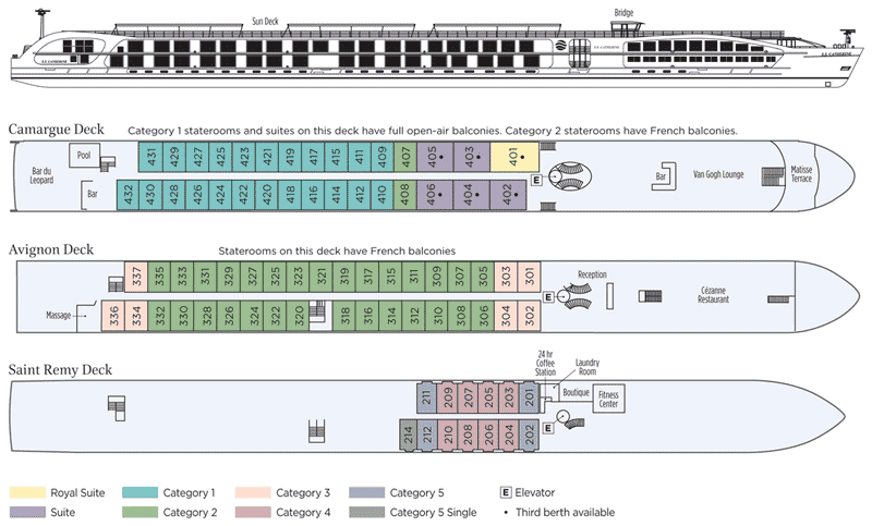 Uniworld SS Catherine Deck Plan