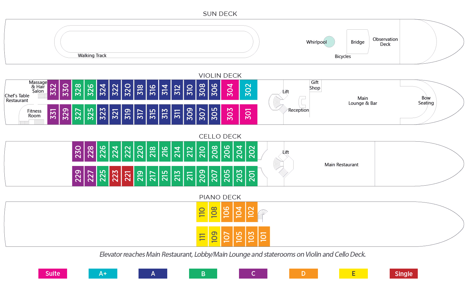 AmaWaterways AmaDante Deck Plan