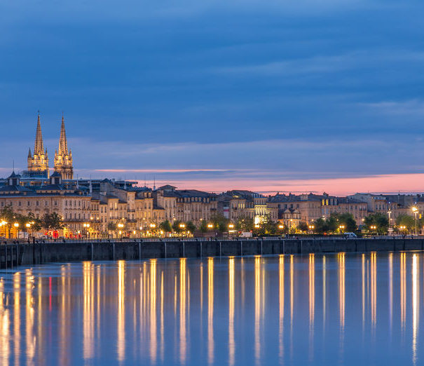 Bordeaux River Cruises. Bordeaux, France in the evening