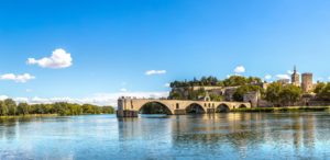 Rhone - Saint Benezet bridge in Avignon in a beautiful summer day, France