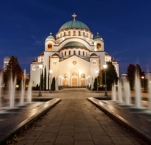 Titan River Cruises Danube Delta Belgrade St Sava Cathedral at Sunset