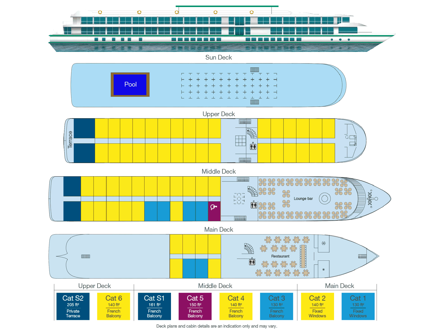 CroisiEurope MS Gil Eanes - Deck Plan