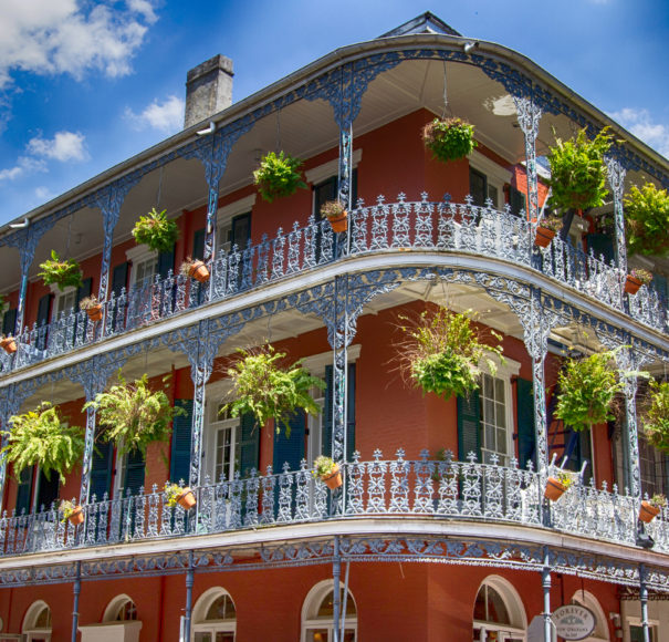 Building facade in New Orleans (mississippi river cruise new orleans to st Paul)