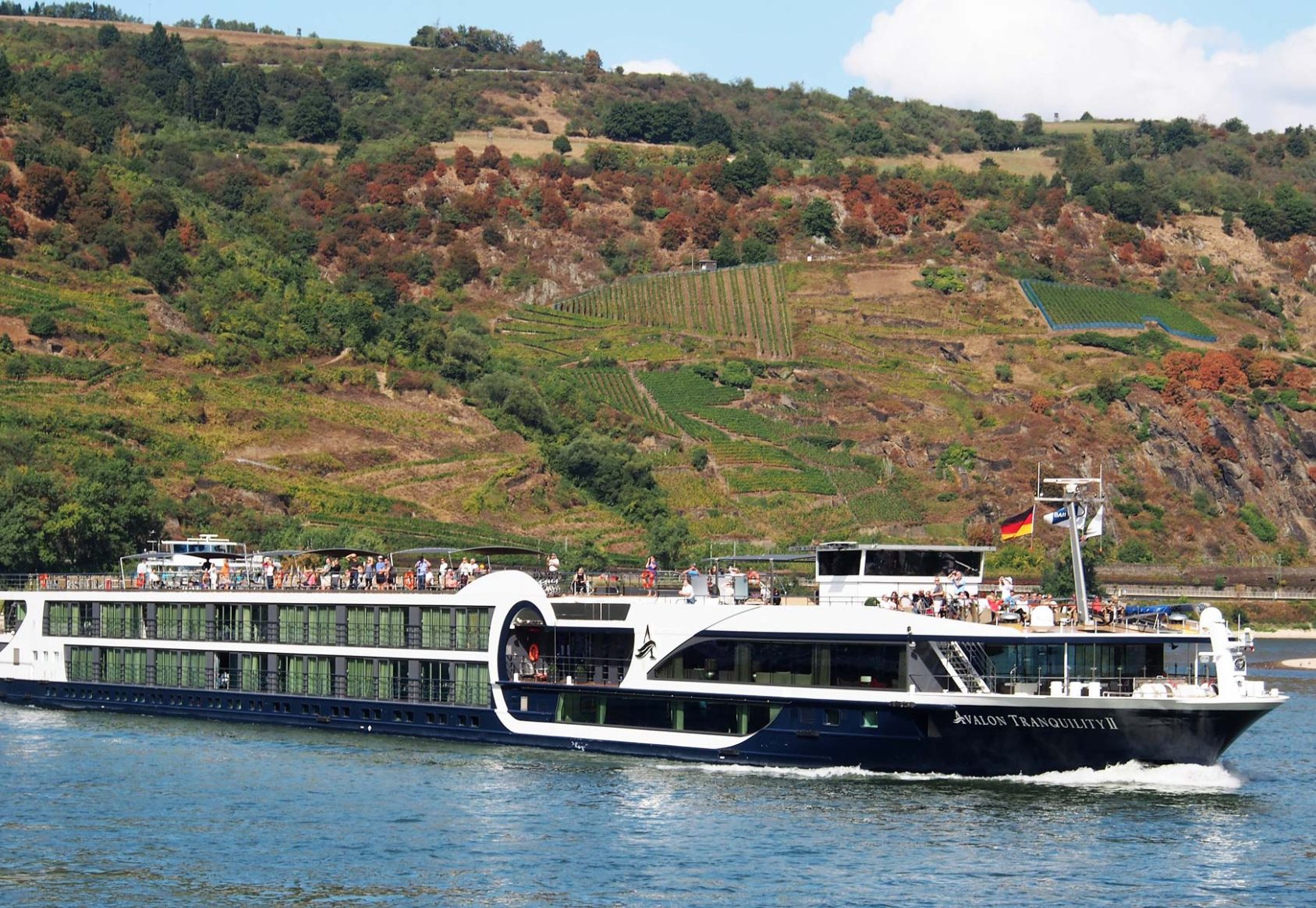 boat cruise on rhine river