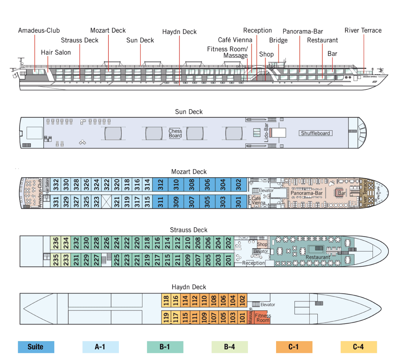 Amadeus Imperial - Deck Plan