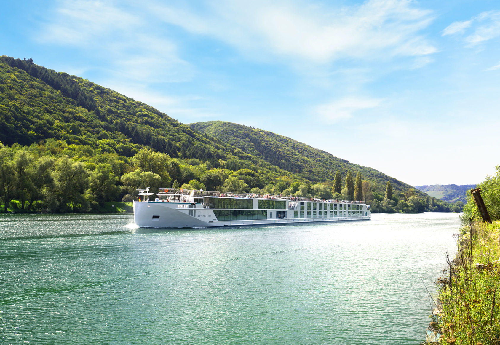 Crystal Bach river ship cruising the Rhine