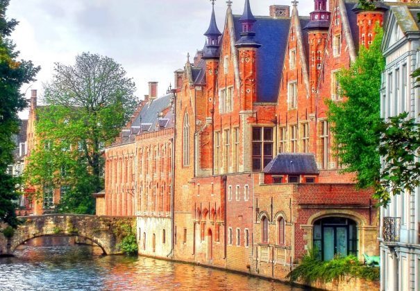 medieval landmark in the city of Bruges Belgium