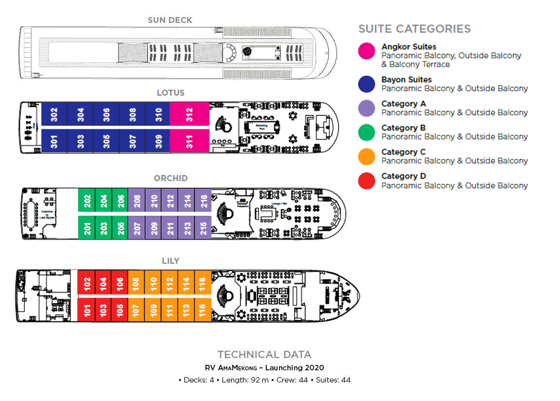 APT AmaMekong - Deck Plan