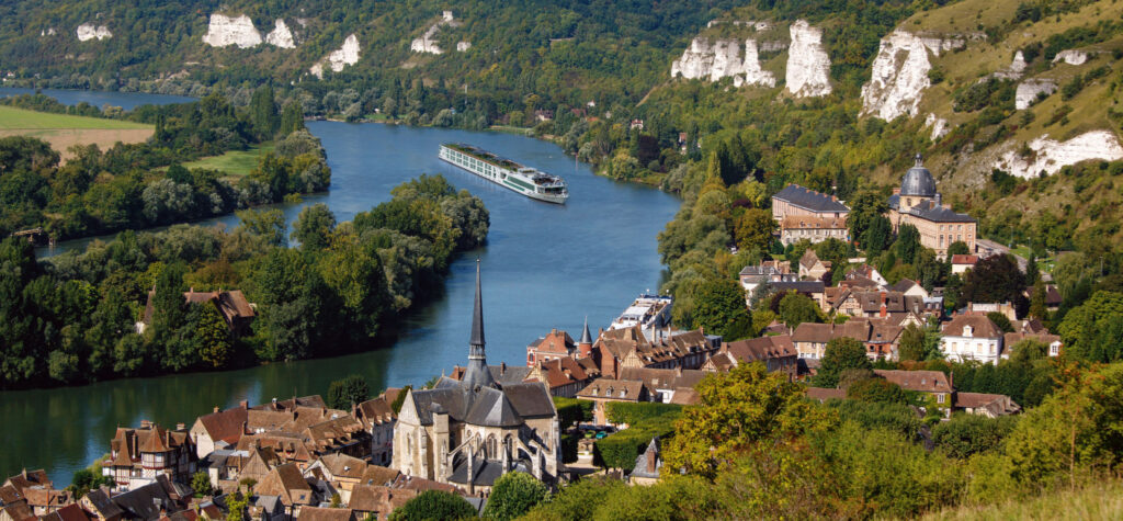 Scenic Gem river ship on the river Seine.
