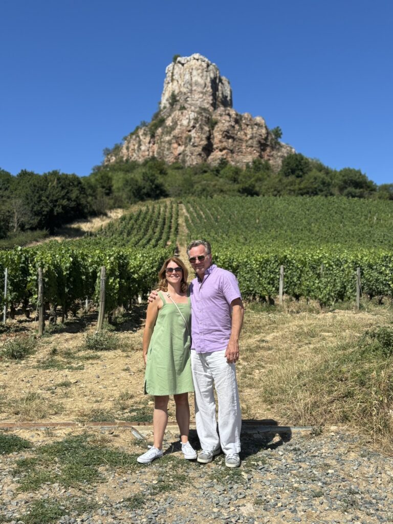 Burgundy vinyards near the Salutary rock