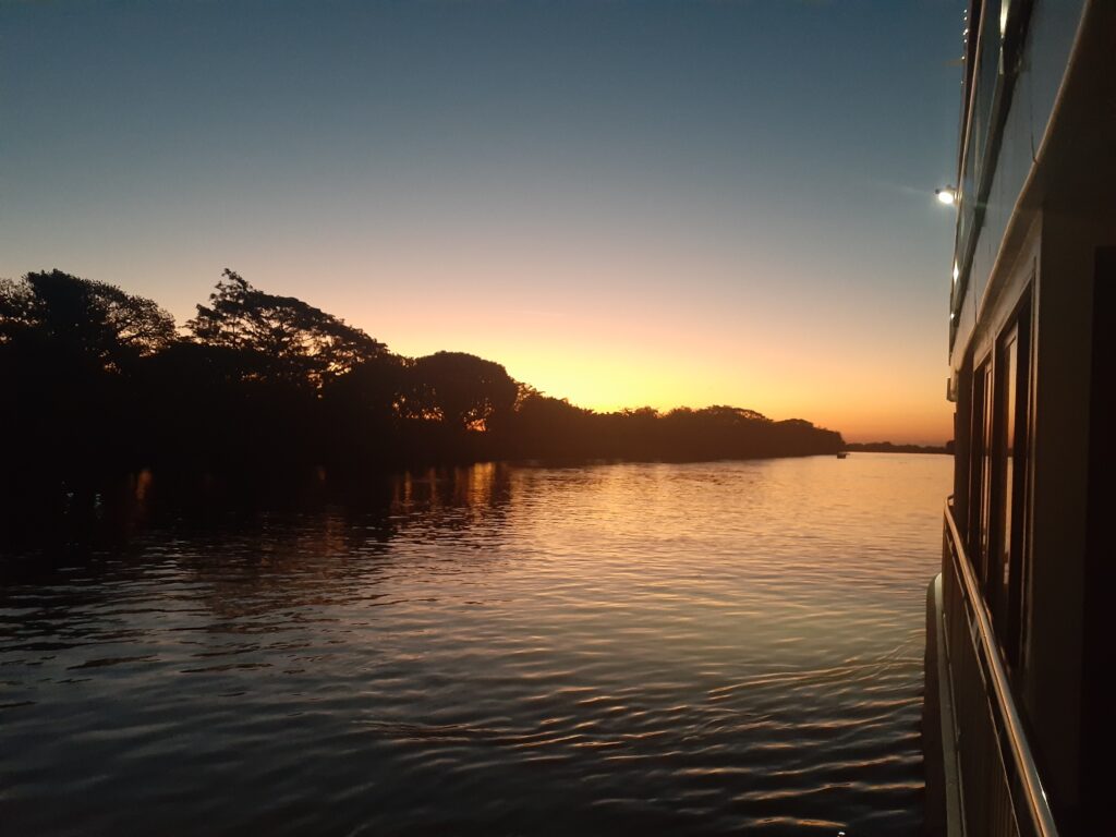 AmaMelodia at sunset on Magdalena river